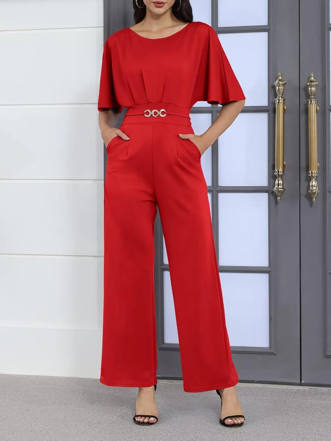 acelyn Elegant Jumpsuit for Women Dressy Sexy Plus Size Wide Leg Pant Suit One Piece Party Outfits