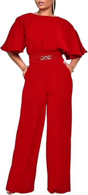 acelyn Elegant Jumpsuit for Women Dressy Sexy Plus Size Wide Leg Pant Suit One Piece Party Outfits