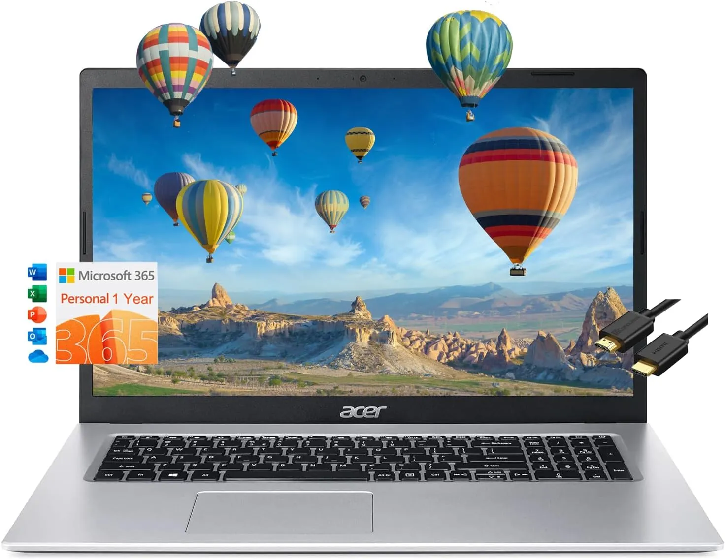 acer Aspire 1 A115-32-C96U Home & Student Slim Laptop (15.6" FHD, Intel Celeron N4500, 32GB RAM, 1TB SSD, UHD Graphics) 1-Year Office 365, Ethernet, Wi-Fi, Webcam, IST HDMI, Win 11 Home, Silver