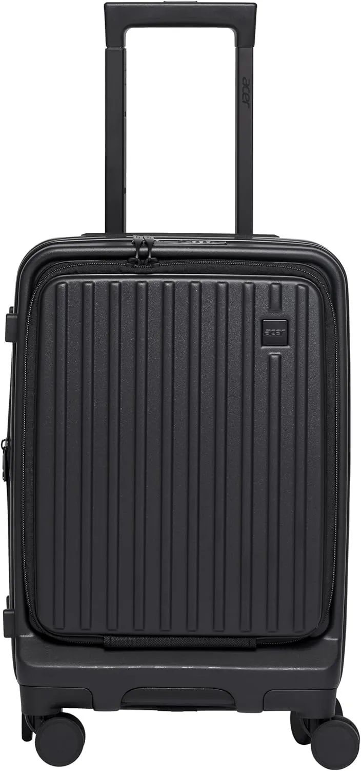 Acer Hardside Expandable Luggage Laptop Bag with Spinner Wheels, Black
