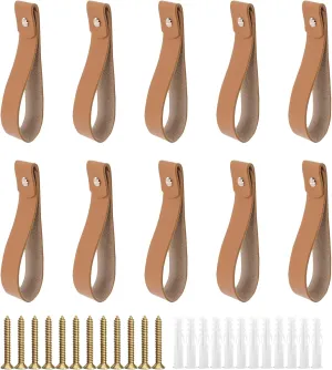 AddGrace Leather Curtain Rod Holder Set: Stylish Towel Hanging Solution