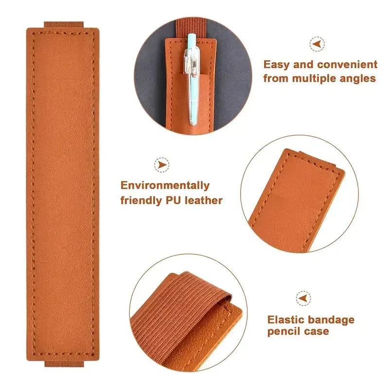 Adjustable Leather Pen Holder for Planner or Notebook
