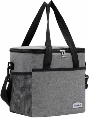 Afwerirc Lunch Bag for Men & Women, 8.8L Insulated Cooler Bag, Leak-Proof Lunch Box with Easy-Clean Lining, Compact for Work or Travel, Grey