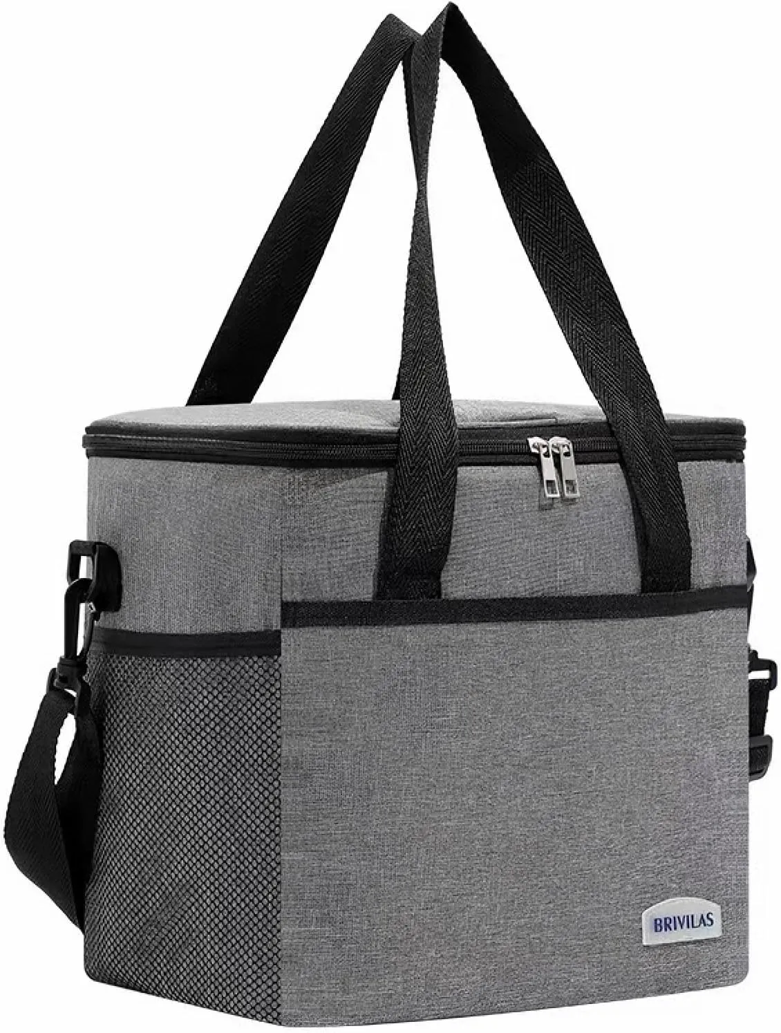 Afwerirc Lunch Bag for Men & Women, 8.8L Insulated Cooler Bag, Leak-Proof Lunch Box with Easy-Clean Lining, Compact for Work or Travel, Grey