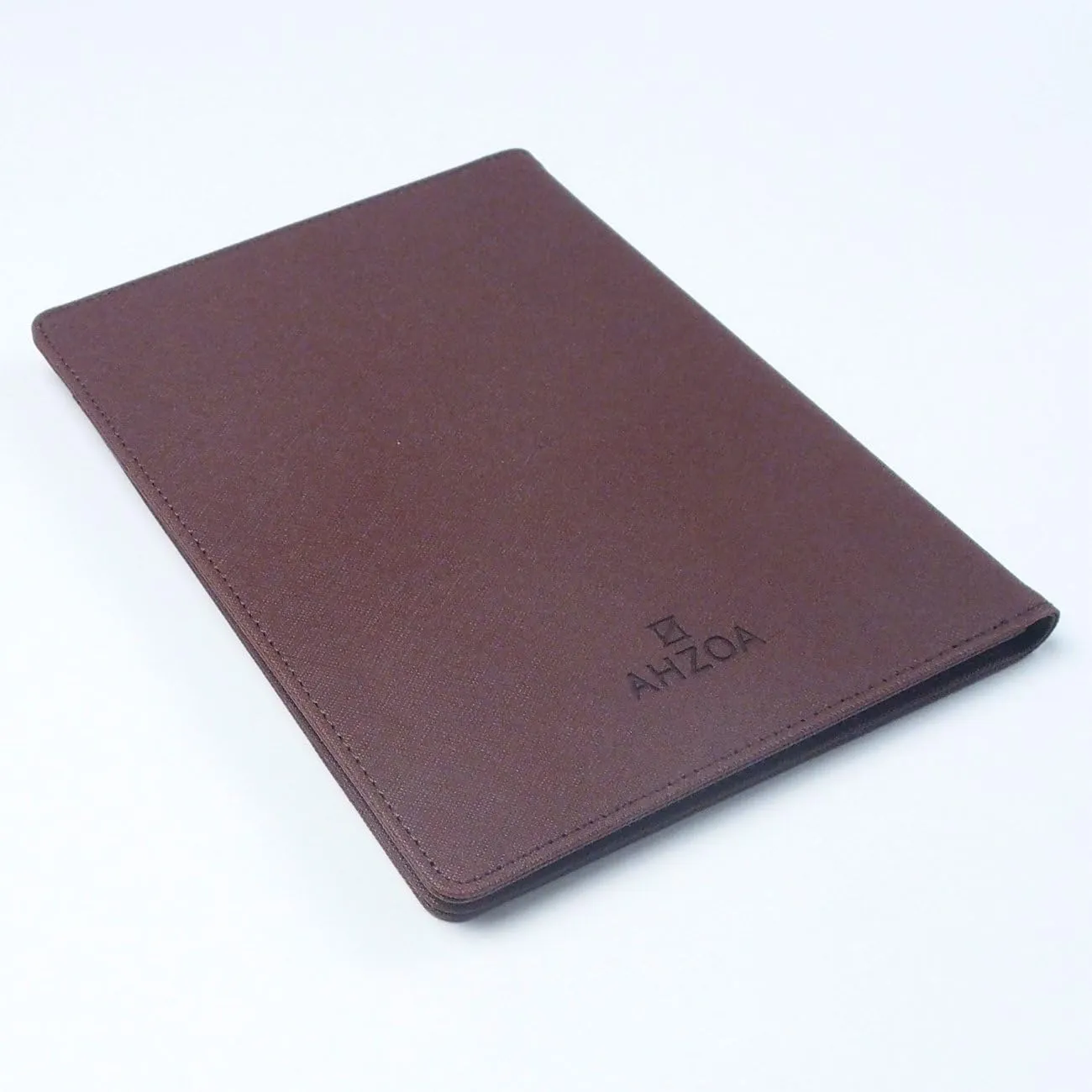 AHZOA Colorful 4 Pockets A5 Size Memo Padfolio S1, Including 5 X 8 Inch Legal Writing Pad, Synthetic Leather Handmade About 6.3 X 8.7 Inch Folder Clipboard Holder (Brown)