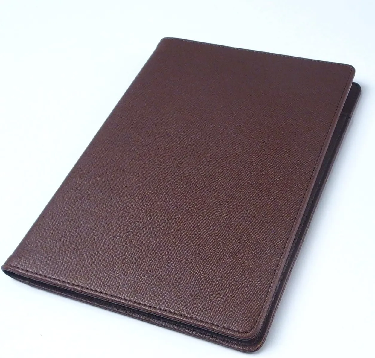 AHZOA Colorful 4 Pockets A5 Size Memo Padfolio S1, Including 5 X 8 Inch Legal Writing Pad, Synthetic Leather Handmade About 6.3 X 8.7 Inch Folder Clipboard Holder (Brown)