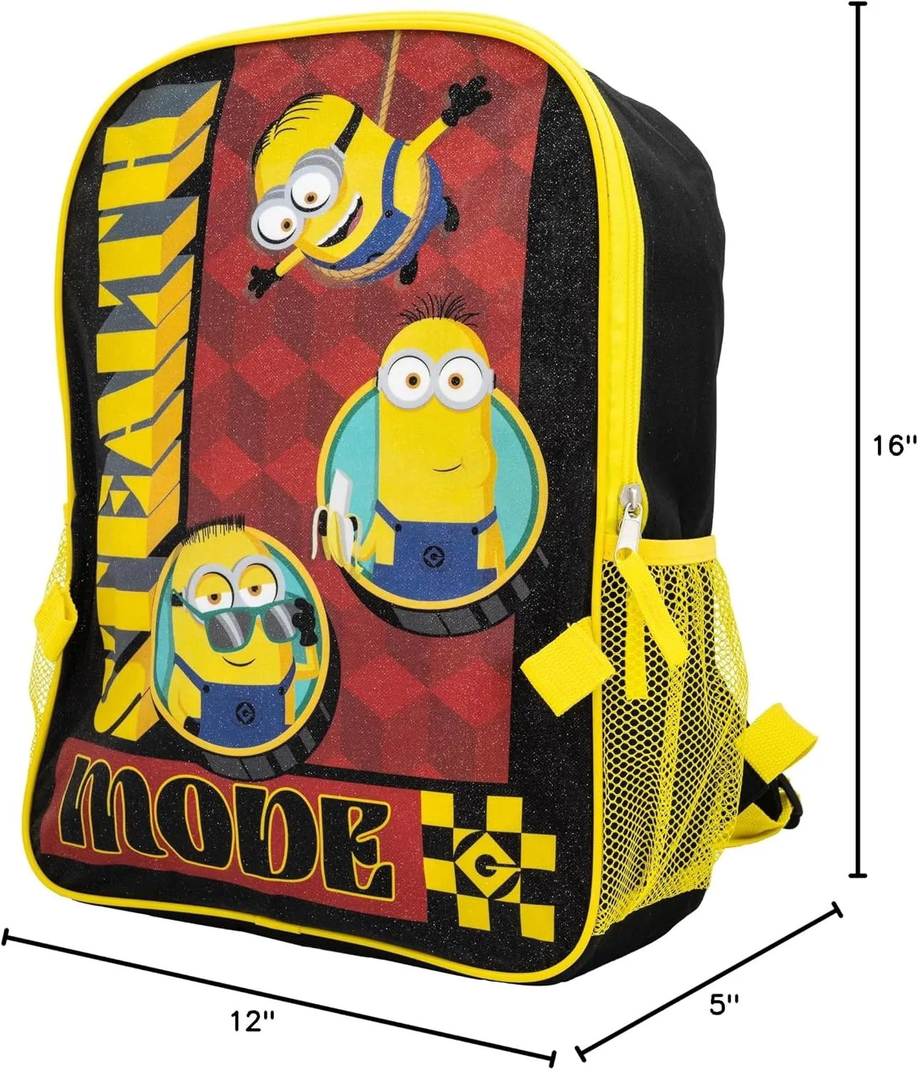 AI ACCESSORY INNOVATIONS Despicable Me 2 Piece Backpack Set, Boys & Girls 16" School Bag, Black
