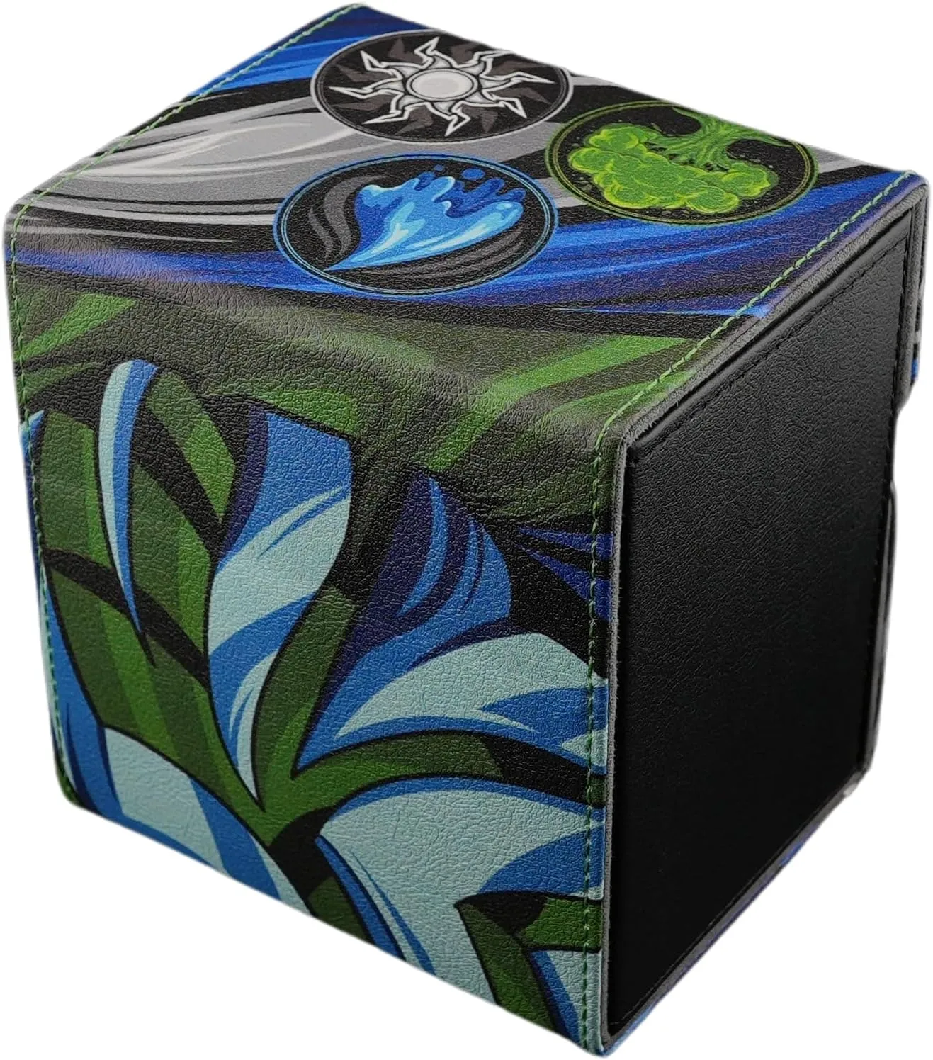 Ai Armor MTG Commander 100  Card Custom Art Deck Box With Storage (White/Blue/Green)