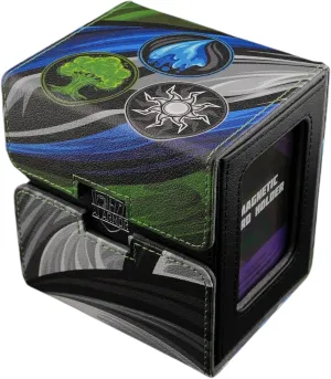 Ai Armor MTG Commander 100  Card Custom Art Deck Box With Storage (White/Blue/Green)