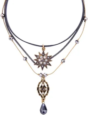 AILUOR Multilayer Necklace, Vintage Star Choker Chain Leather Pendant Layer for Women Jewelry