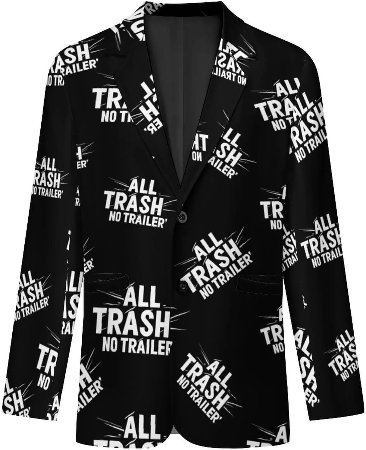 All Trash No Trailer Casual Suits Jackets for Men Two Buttons Business Coat Wedding Dinner Party