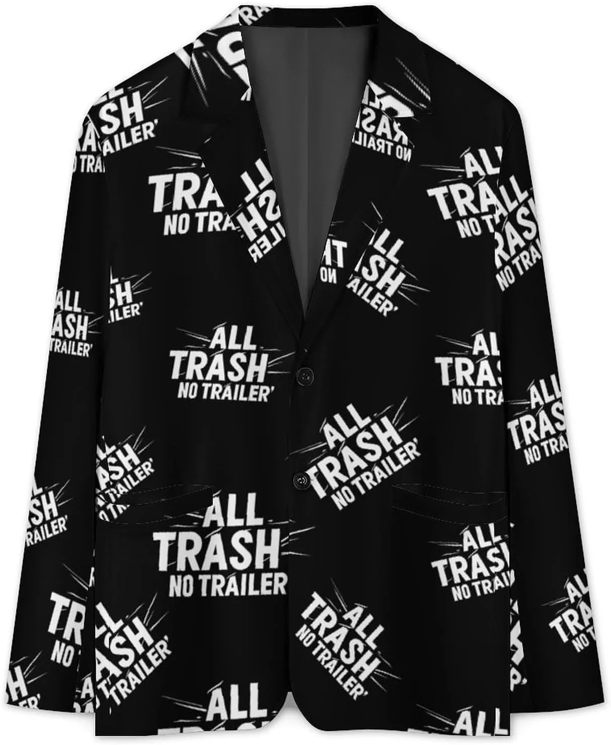 All Trash No Trailer Casual Suits Jackets for Men Two Buttons Business Coat Wedding Dinner Party