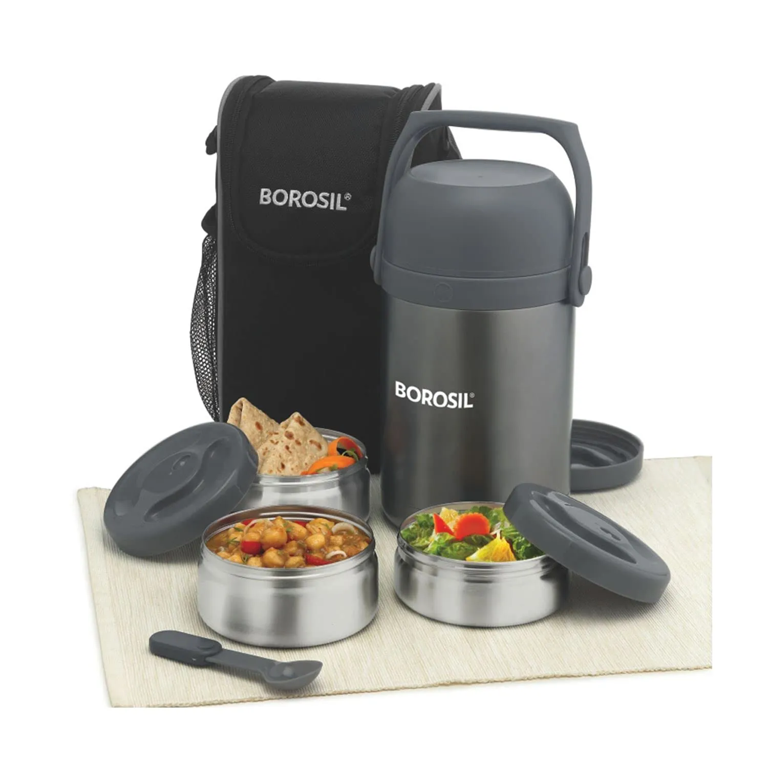 AM2979 Borosil Hot N Fresh Stainless Vaccum Insulted Lunch Box