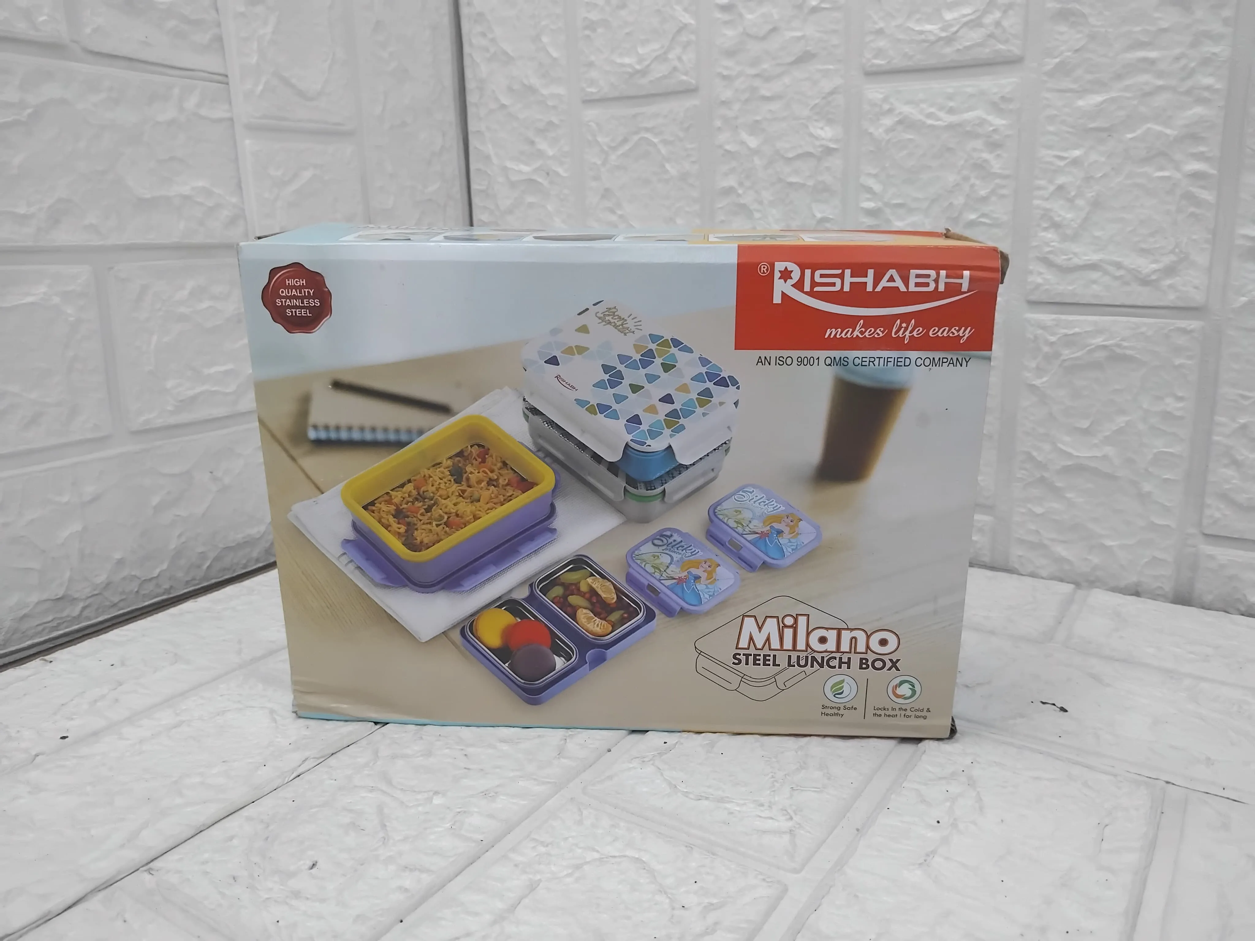 AM3647 Rishabh Milano Steel Lunch Box With Spoon 2 containers