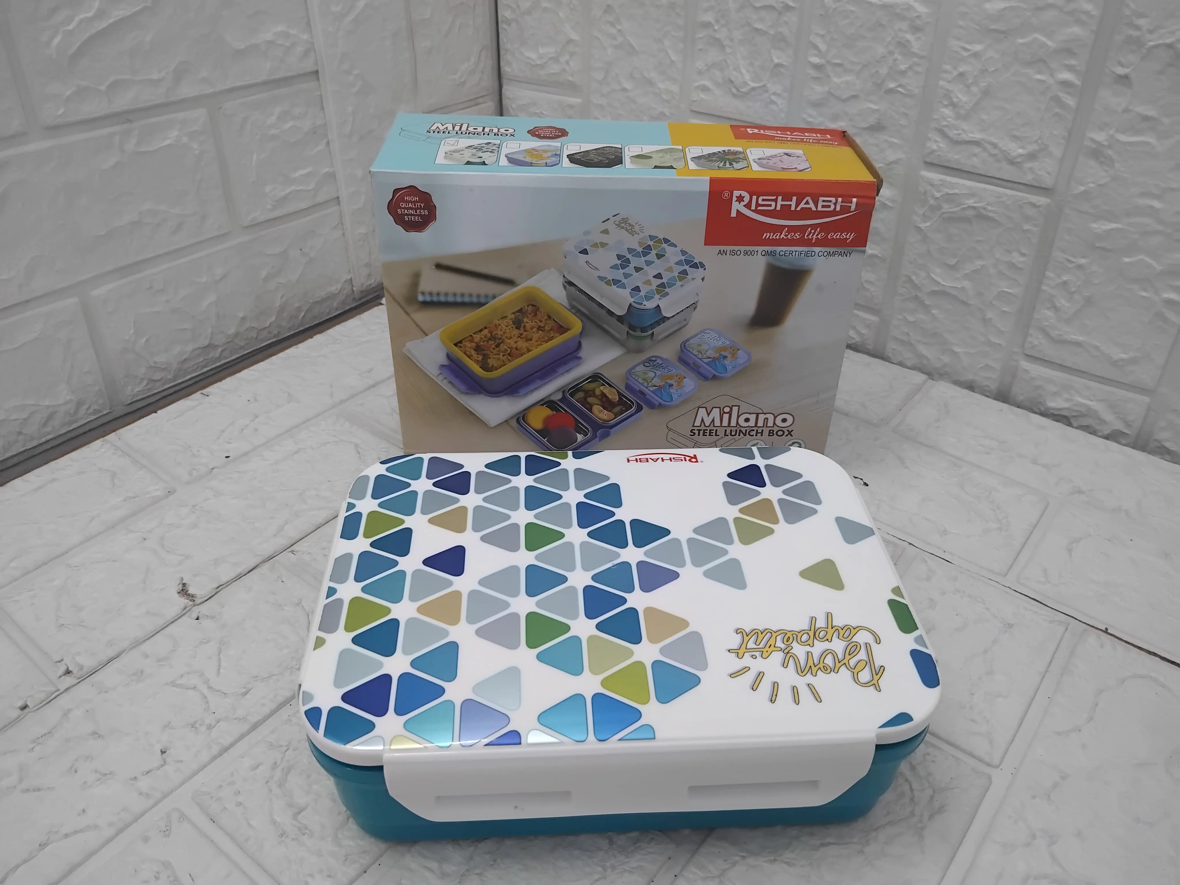 AM3647 Rishabh Milano Steel Lunch Box With Spoon 2 containers