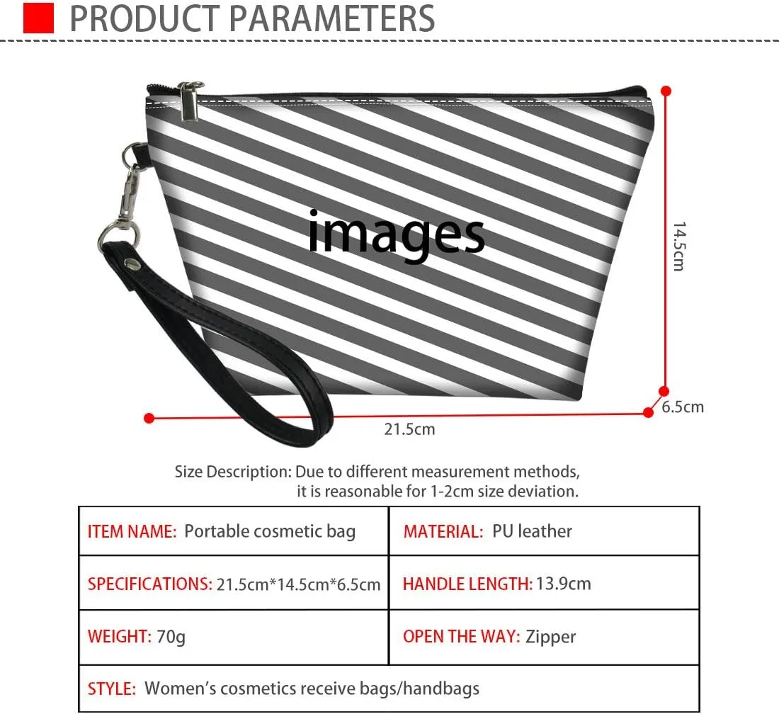 Amzbeauty Cute Shark Makeup Bag PU Leather Multi-purpose Toiletry Pouch Travel Cosmetic Bags with Zipper, Gift for Women