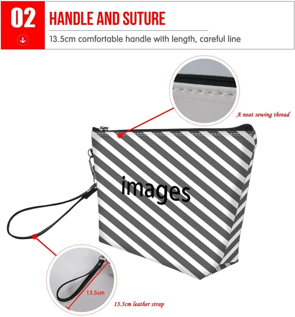 Amzbeauty Cute Shark Makeup Bag PU Leather Multi-purpose Toiletry Pouch Travel Cosmetic Bags with Zipper, Gift for Women