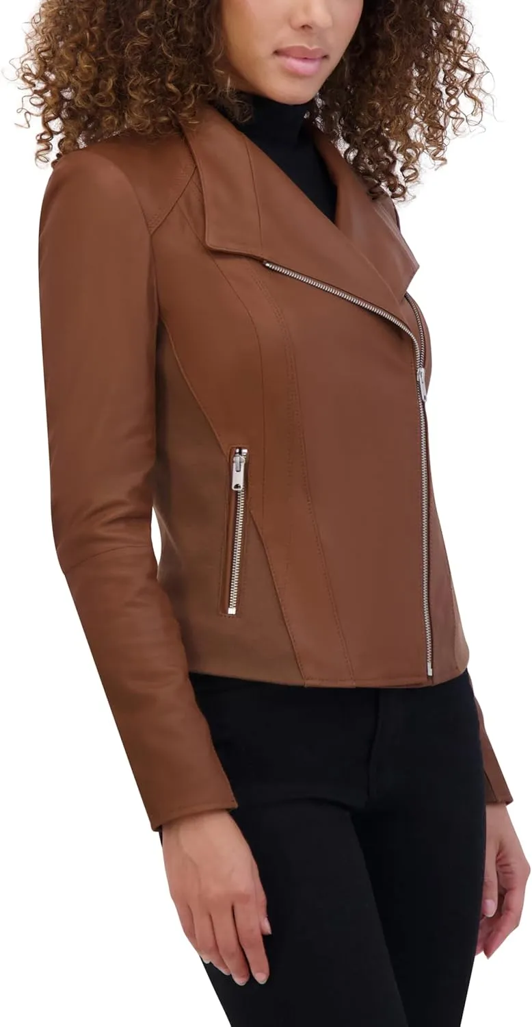 Andrew Marc Women's Asymmetrical Felix Leather Moto Jacket