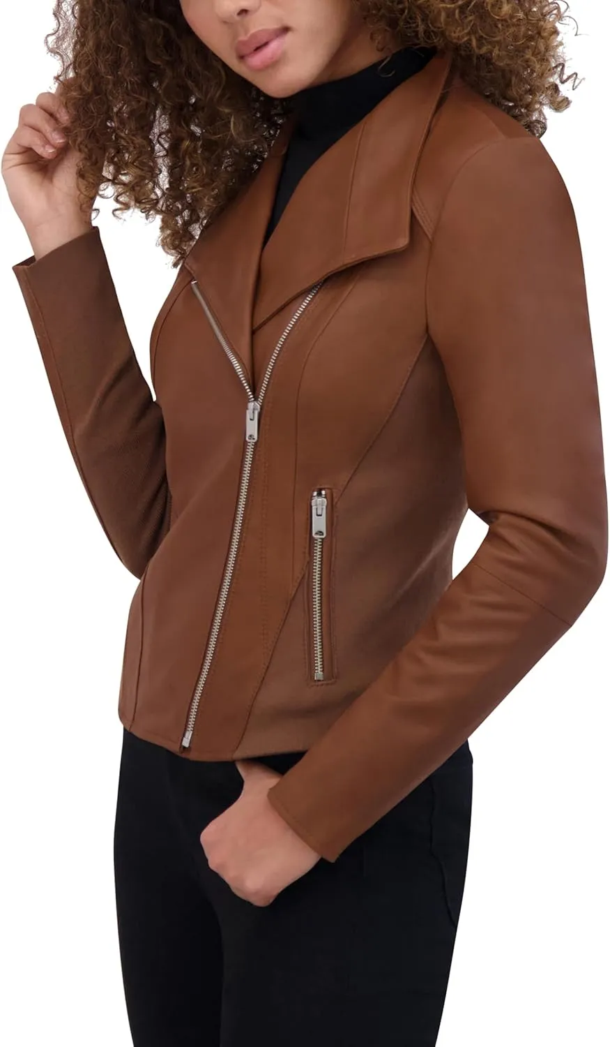 Andrew Marc Women's Asymmetrical Felix Leather Moto Jacket