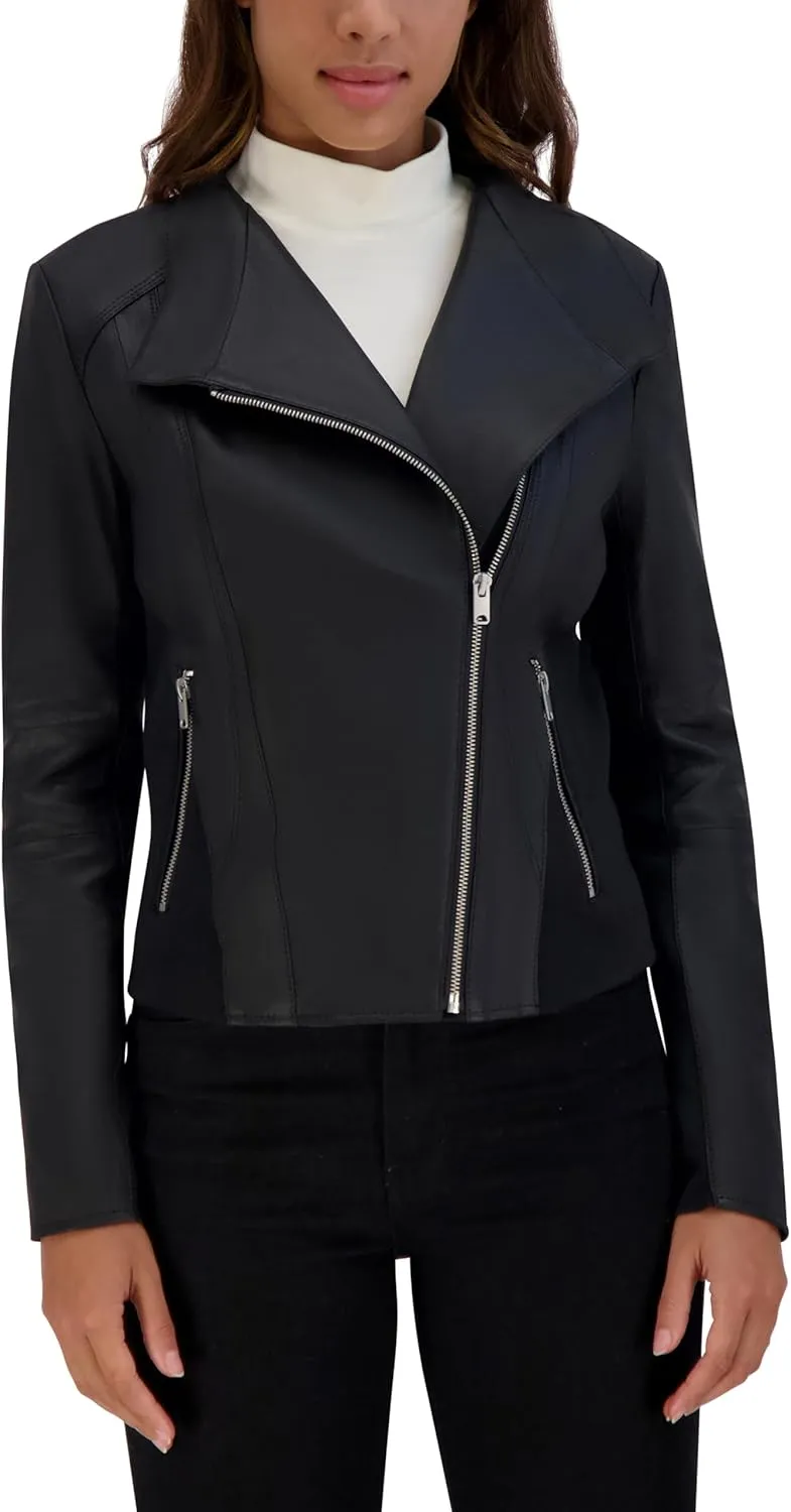 Andrew Marc Women's Asymmetrical Felix Leather Moto Jacket
