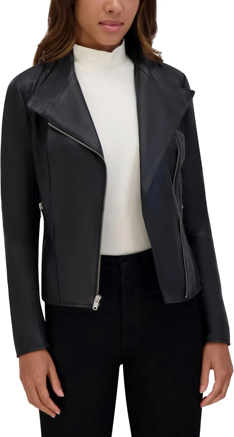 Andrew Marc Women's Asymmetrical Felix Leather Moto Jacket