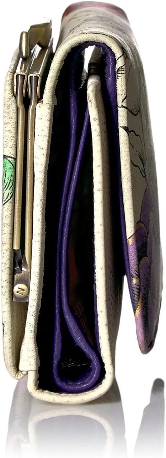 Anna by Anuschka Hand Painted Women’s Leather Ladies Three Fold Wallet