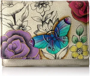 Anna by Anuschka Hand Painted Women’s Leather Ladies Three Fold Wallet