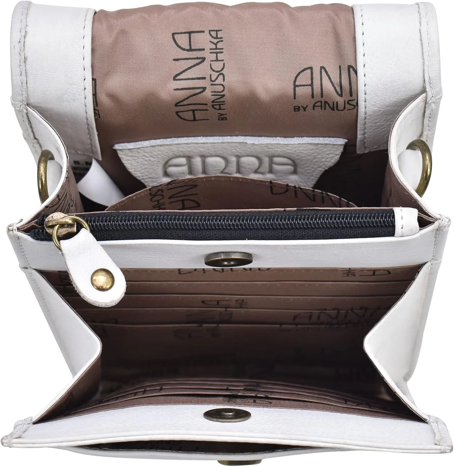 Anna by Anuschka Women's Hand-painted Leather Flap Convertible Crossbody Belt Bag