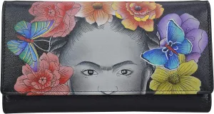 Anna by Anuschka Women's Hand Painted Leather Three Fold Organizer Wallet