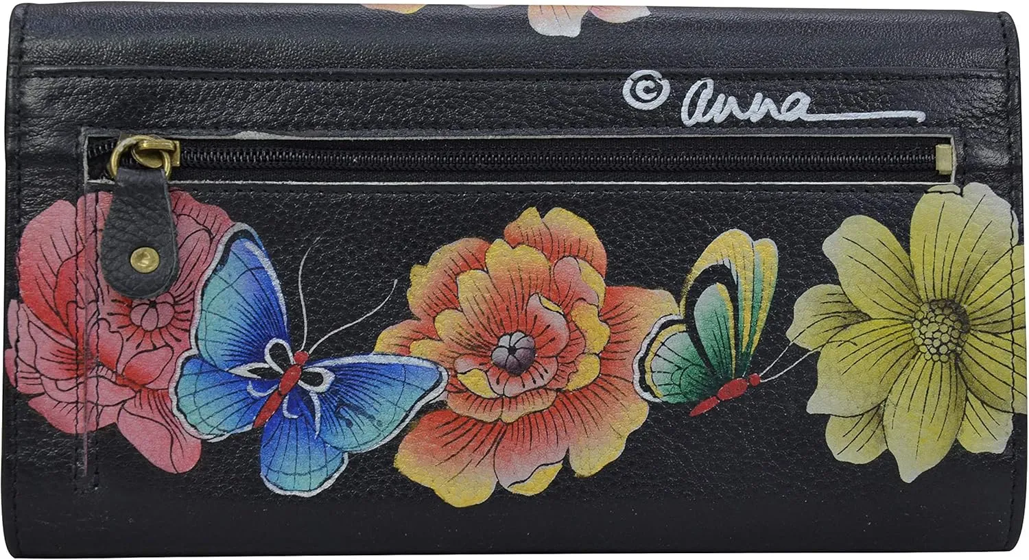 Anna by Anuschka Women's Hand Painted Leather Three Fold Organizer Wallet