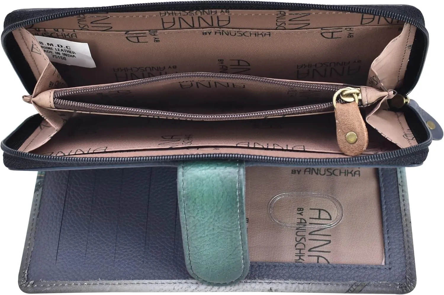 Anna by Anuschka Women's Hand Painted Leather Two Fold Wallet-Cuddly Koala