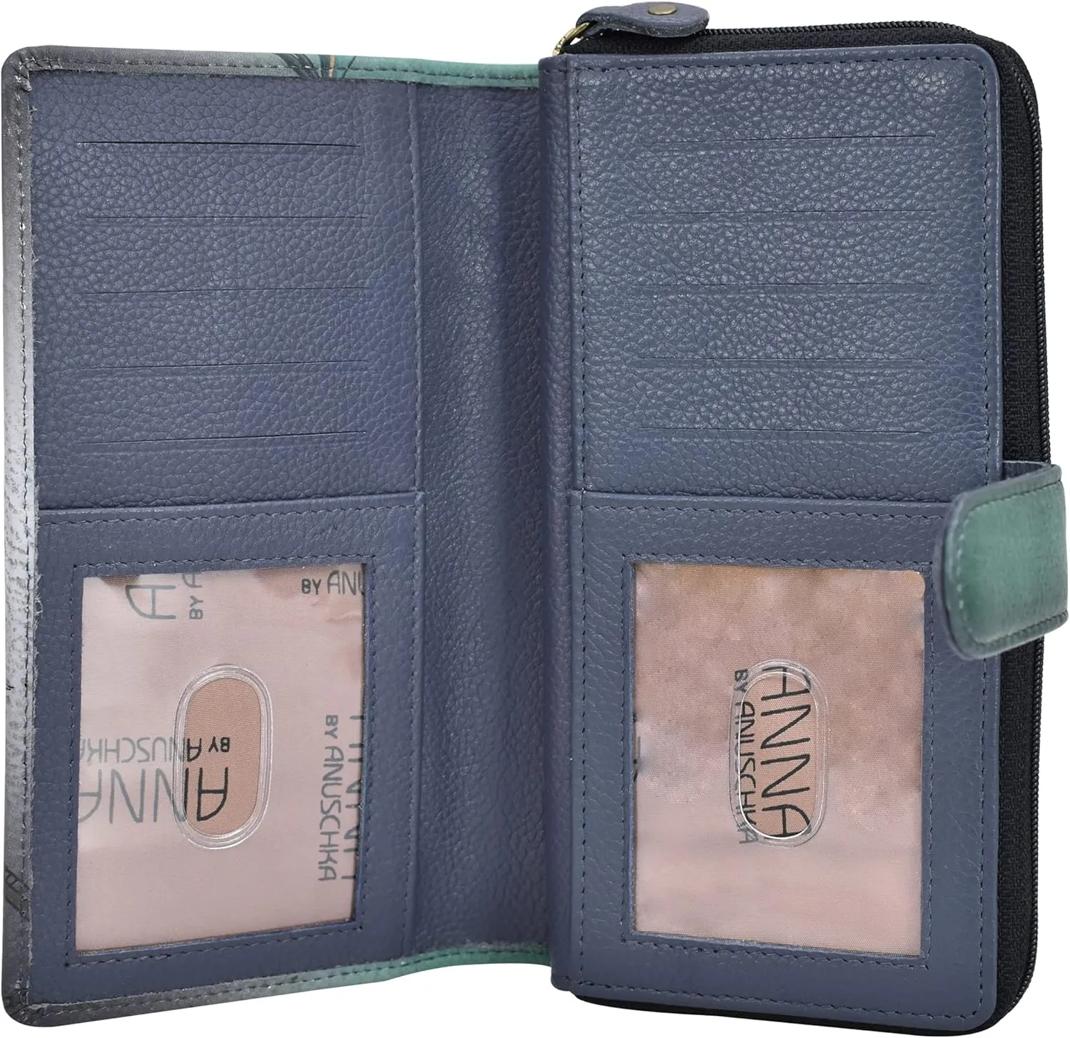 Anna by Anuschka Women's Hand Painted Leather Two Fold Wallet-Cuddly Koala