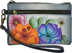 Anna by Anuschka Women's Hand-Painted Leather Wristlet Organizer Wallet