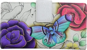 Anna by Anuschka Women's Original Leather Hand-Painted Two Fold Organizer Wallet