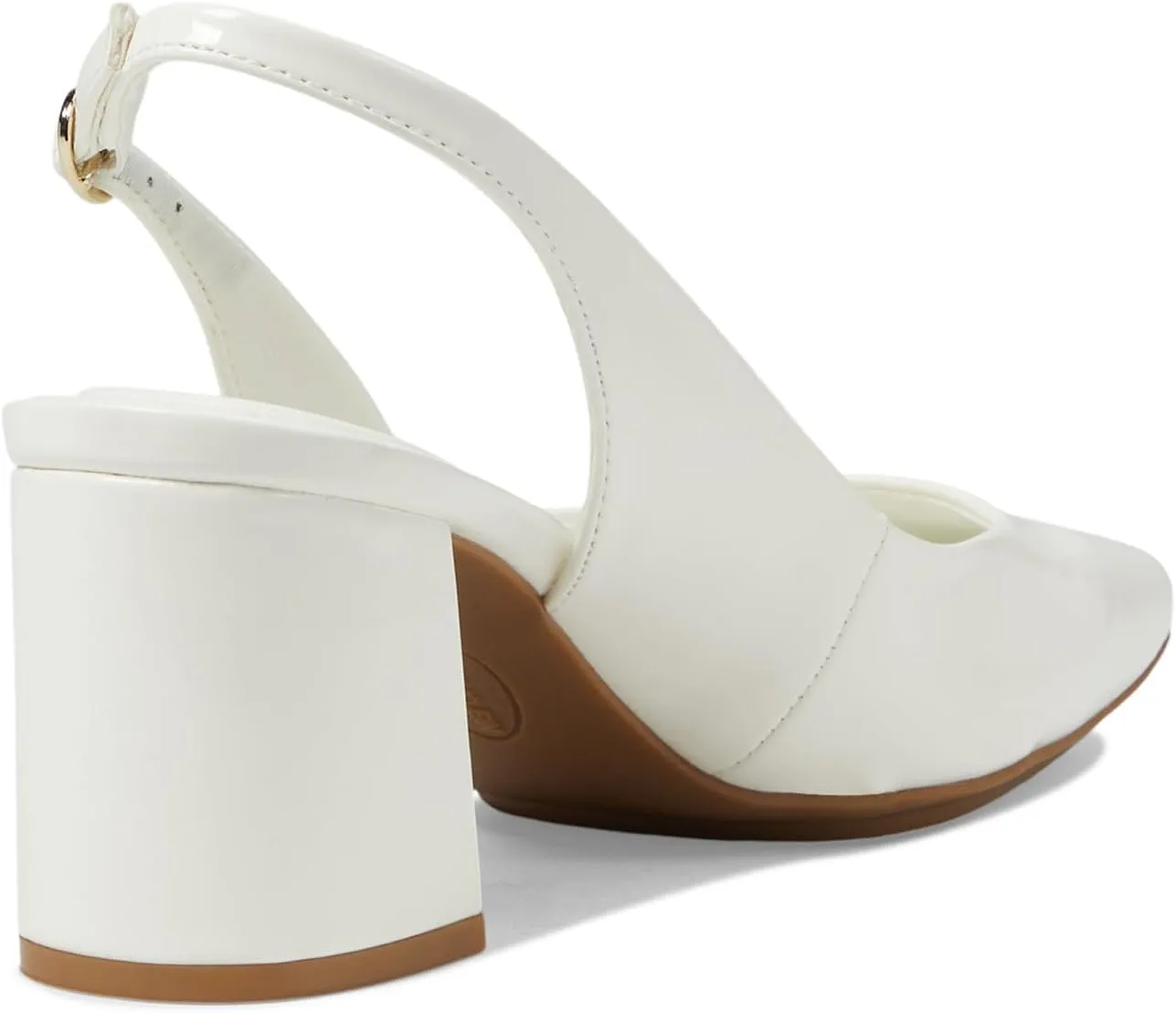Anne Klein Womens Faux Leather Square Toe Slingback Heels