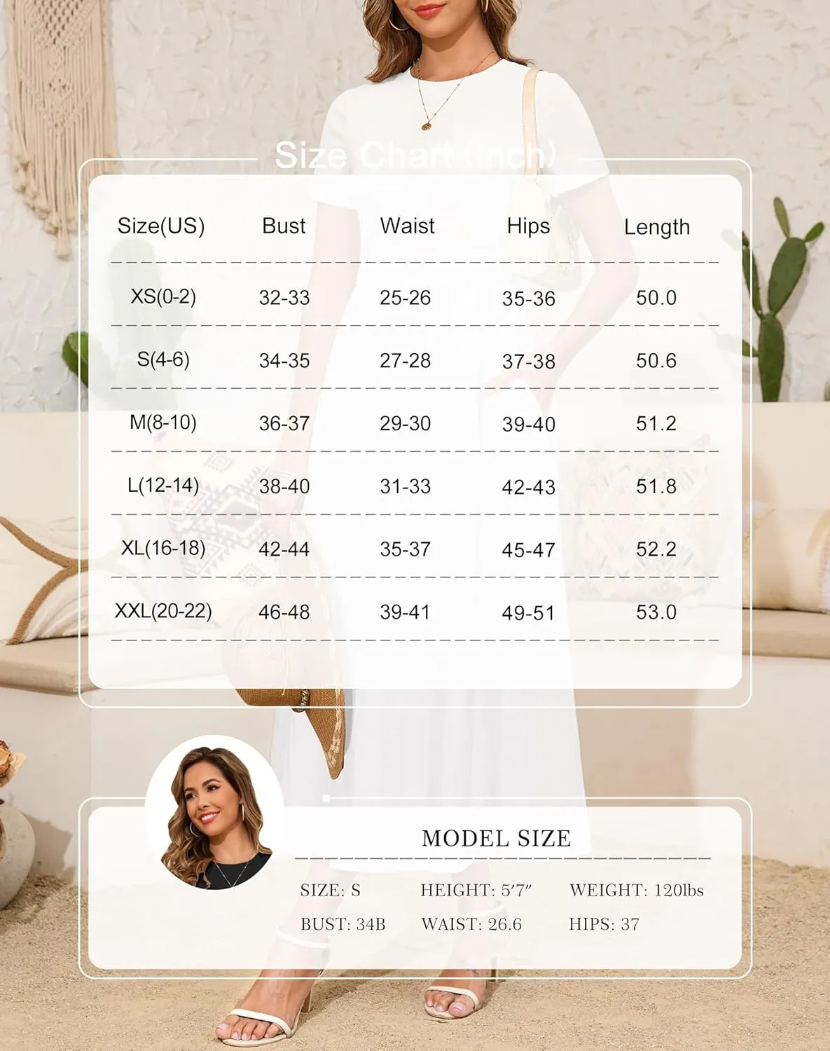 Annebouti Womens 2025 Summer Spring Maxi Dress Trendy Elegant Short Sleeve Cotton Top Casual Long Dress with Pockets