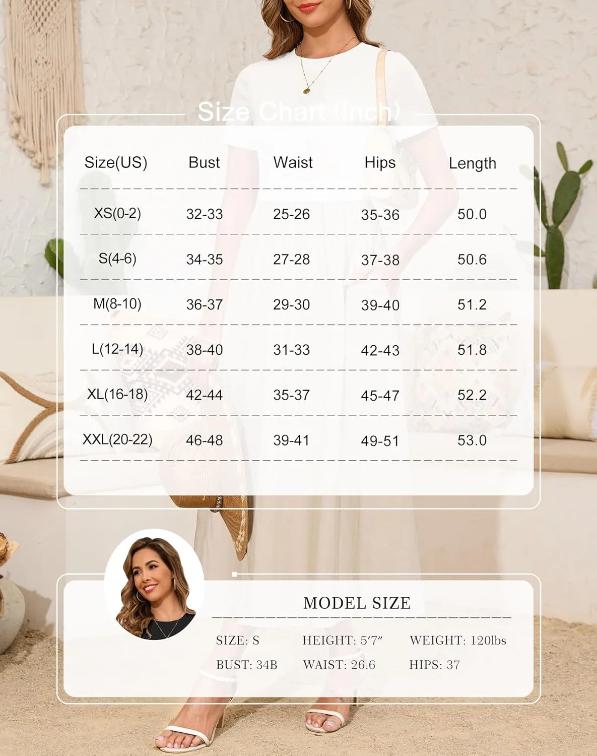 Annebouti Womens 2025 Summer Spring Maxi Dress Trendy Elegant Short Sleeve Cotton Top Casual Long Dress with Pockets