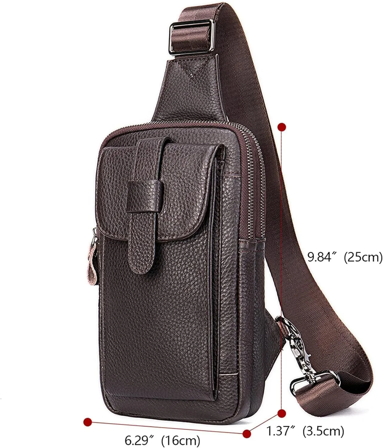 Anti Theft Sling Chest Bag Leather Chest Shoulder Backpack Travel Daypack For Outdoor Sports Crossbody Backpack