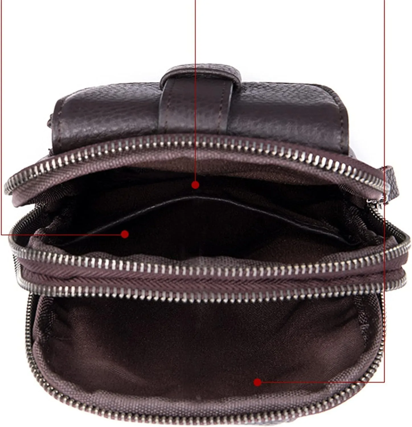 Anti Theft Sling Chest Bag Leather Chest Shoulder Backpack Travel Daypack For Outdoor Sports Crossbody Backpack