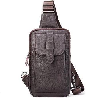 Anti Theft Sling Chest Bag Leather Chest Shoulder Backpack Travel Daypack For Outdoor Sports Crossbody Backpack