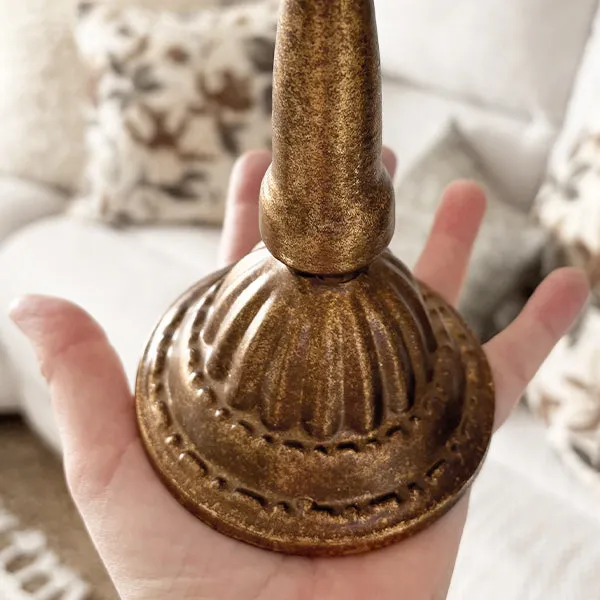 Antique Gold Finish Candle Holders, Set of Eight