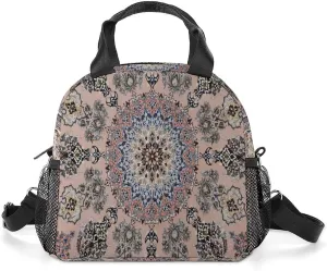 Antique Persian Pattern Reusable Large Capacity Insulated Crossbody Lunch Bag