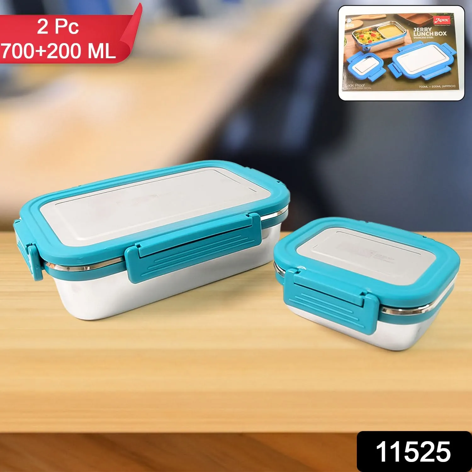 Apex Jerry Lunch Box Premium Stainless Steel Food Container (2 Pc  700 200 Ml Approx)
