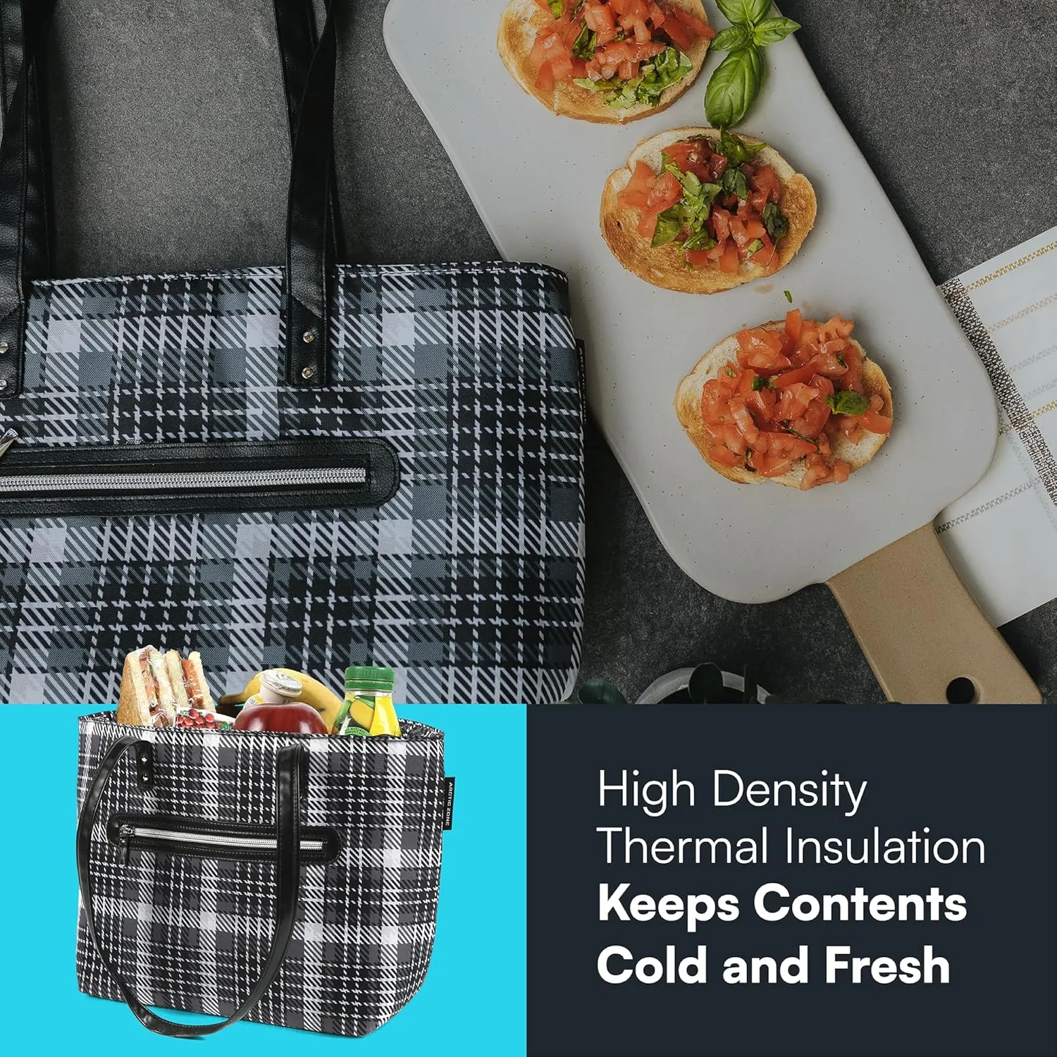 Arctic Zone Insulated Lunch Tote Bag for Women - Lunch Box Cooler Tote Bag