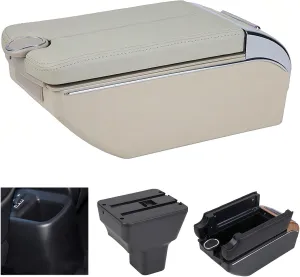 Armrest Box for Nissan Kicks 2016-2021 Car Interior Center Consoles Storage Box Arm Rest Organizer-Beige-B