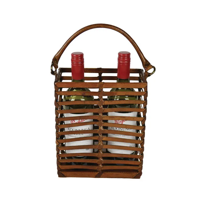 Artisanal Double Bottle Leather Wine Carrier (2 Colors to Choose)