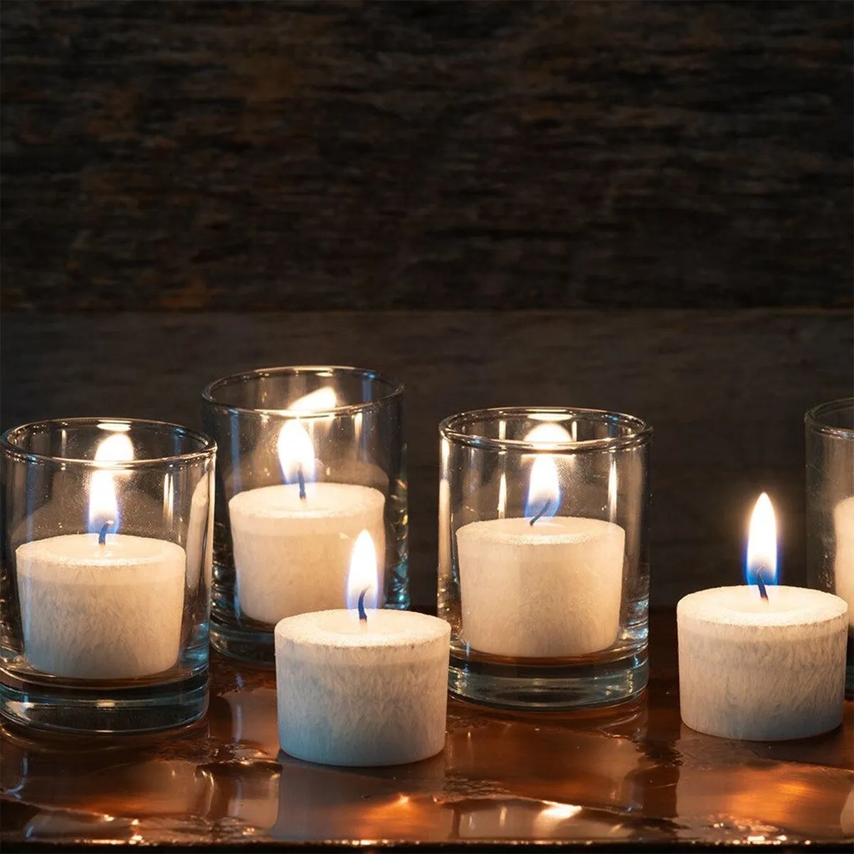 Aspen Creative 25709-4,Votive Candle Holder for Festival Decor,Wedding Parties,Holiday&Home Decor,3-1/4"Dia. x 3-1/2"H,4PK