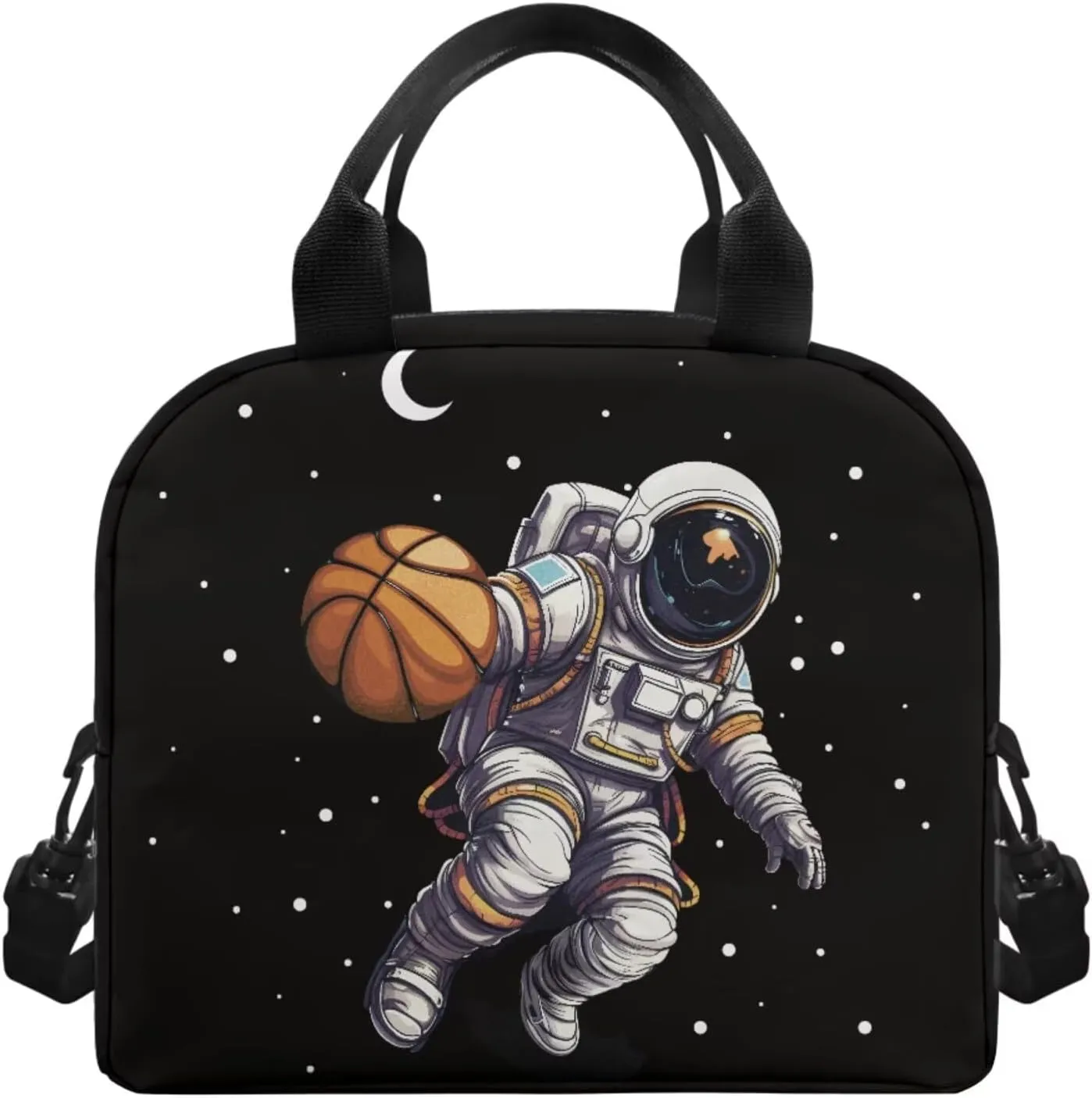 Astronaut Basketball Elementary School Backpack for Boys Kids Bookbags with Lunch Box Large Capacity Shoulder Bag for School Casual Daypack Backpacks for Students with Pencil Case