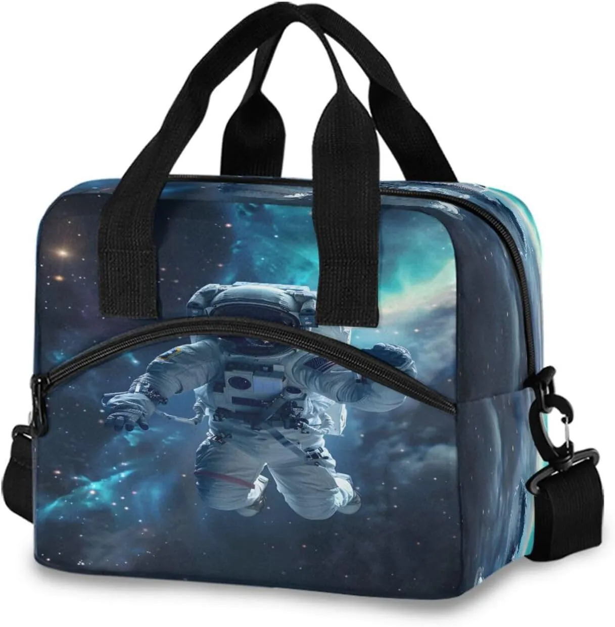 Astronaut Flowing Lunch Box for Men Women Adults Insulated Lunch Bag Cooler Bag with Adjustable Shoulder Strap for Work Picnic Travel