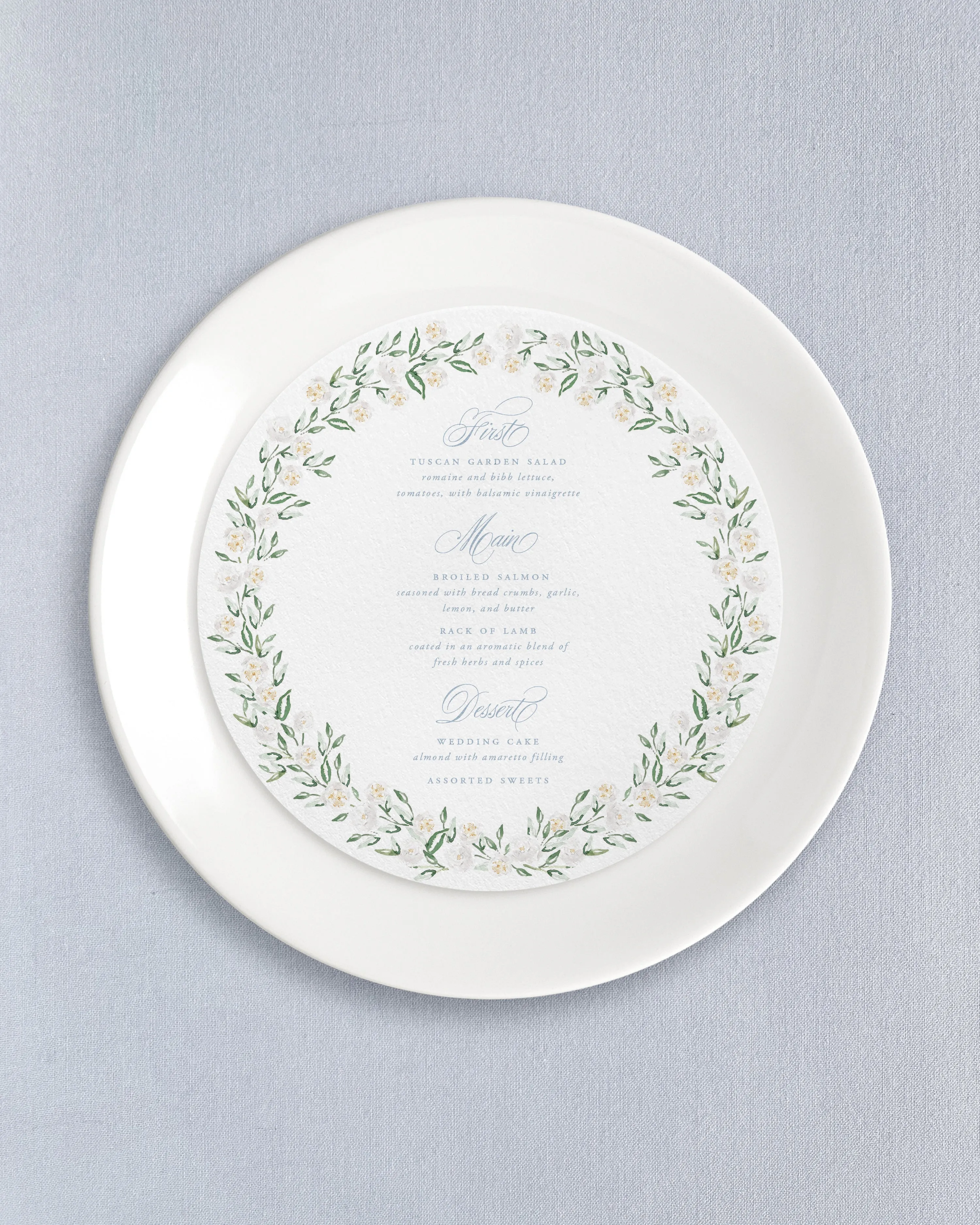 Augusta Round Dinner Menus